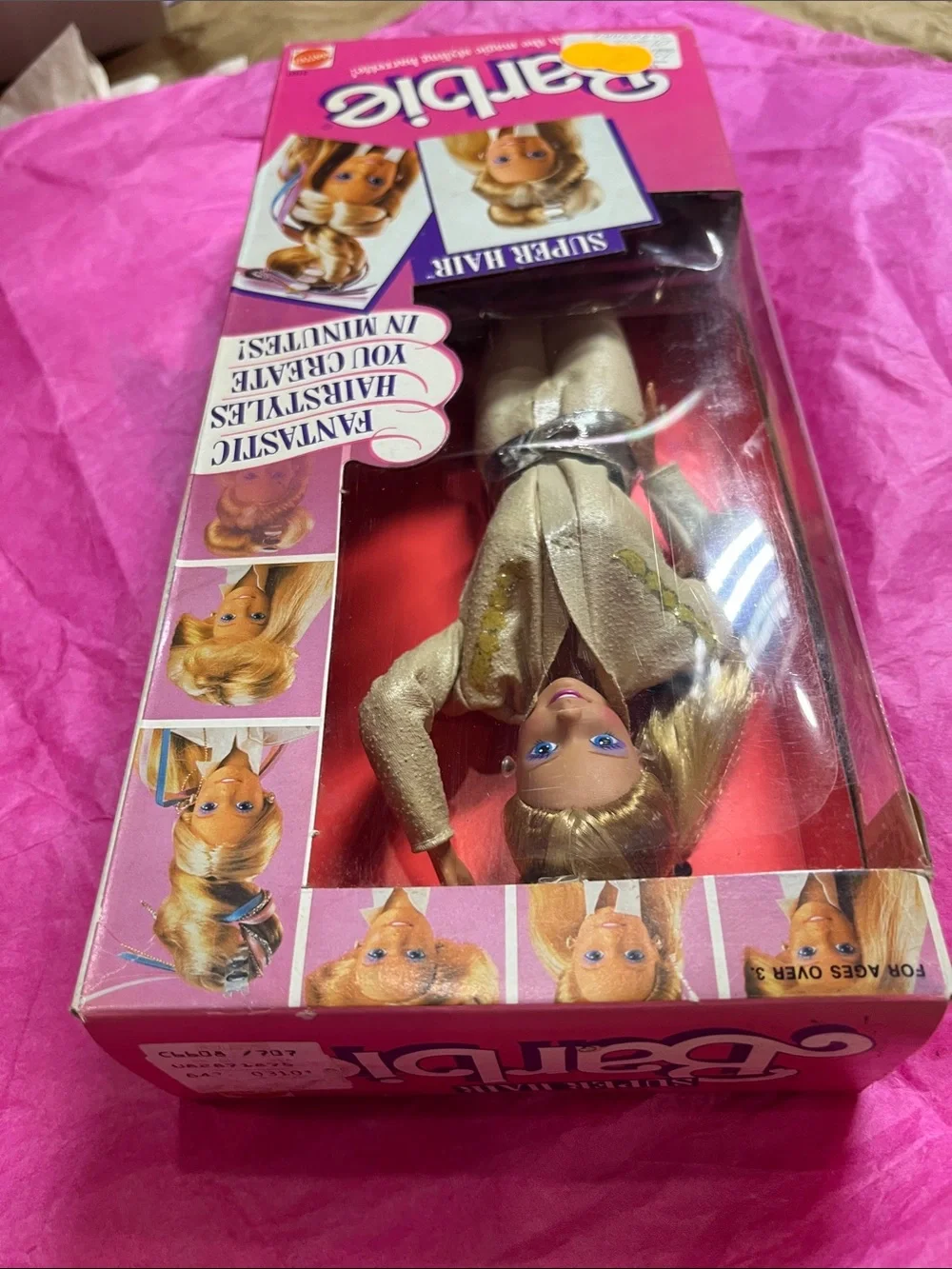 1986 Barbie Super Hair Styling Doll in Pink and Gold Model 3101 NRFB